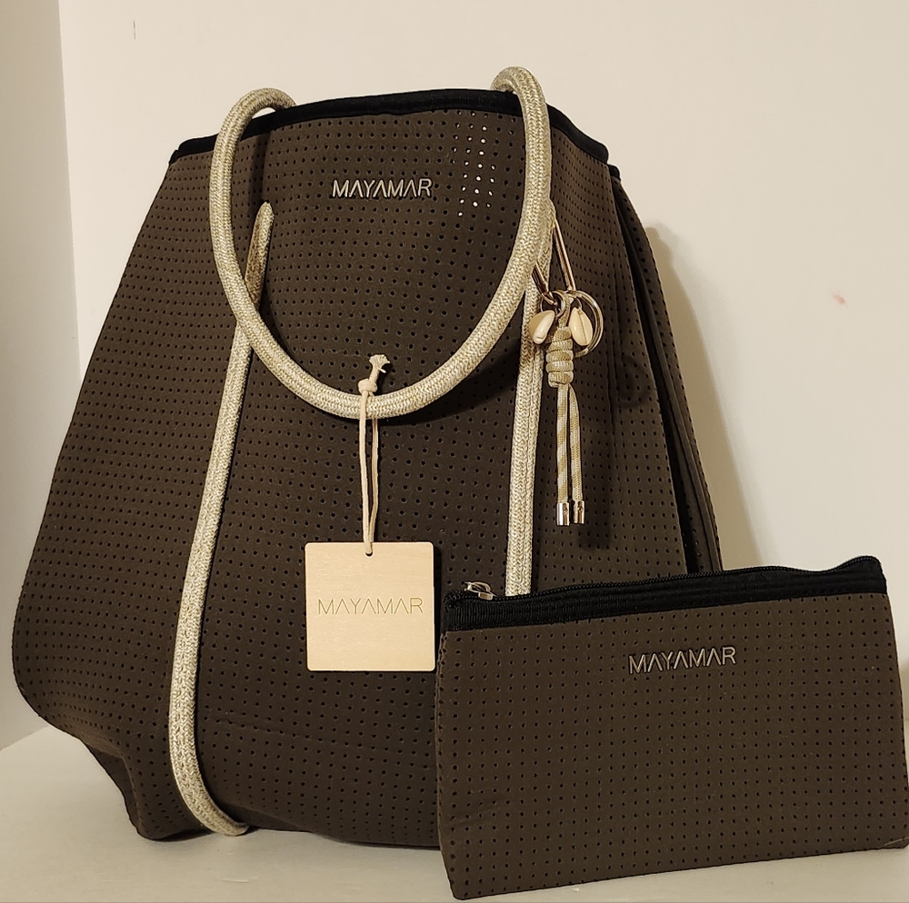 Mayamar Purse Brown With Small Matching Wallet/Makeup case